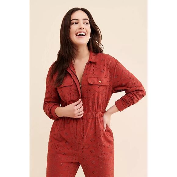 Free People Set The Tone Eyelet Jumpsuit - Picture 4 of 8